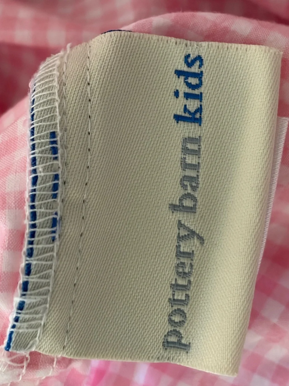 Pottery Barn Kids Pink Gingham Crib FITTED Sheet